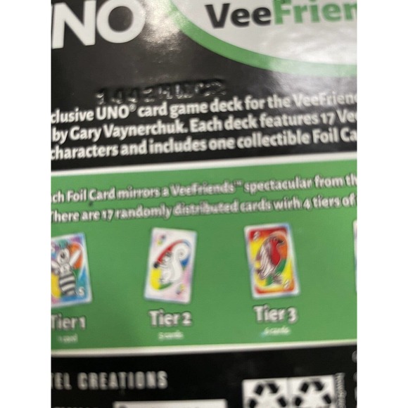 Mattel Creation Veefriends UNO Card Game By Gary Vee Tier 3 Ultra Rare Porcupine - Picture 8 of 10